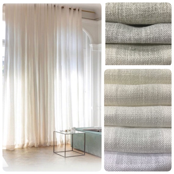Toronto Semi Sheer Faux Linen Designer Drapery Custom Width Etsy