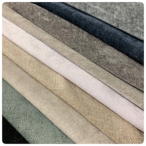 Rockwater Chenille Fibreguard Performance multi-purpose fabric by the yard for drapery and upholstery projects. 29 colors. Velvet fabric.