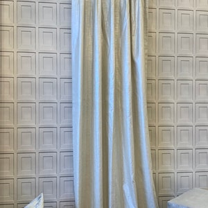 Shimmer Linen Drapery Collection. Modern Silver Metallic and Gold Slubby Linen Drapes. Pinch Pleat, French Pleat Curtains. Made in Canada. image 4