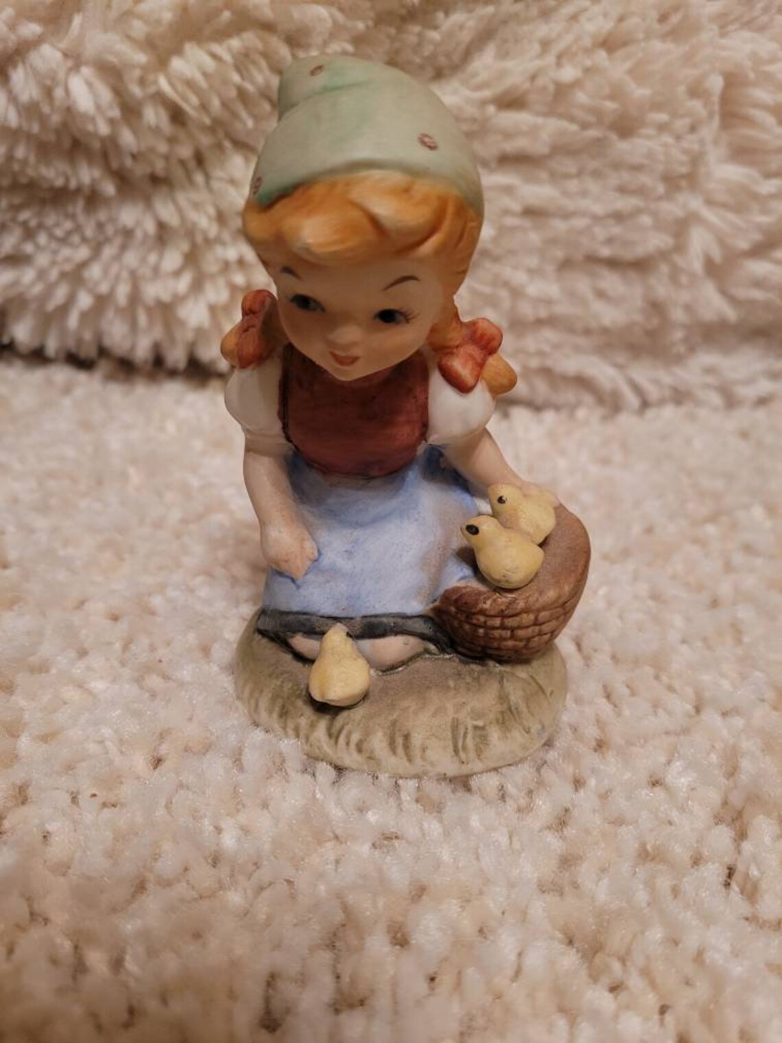 Porcelain Action Figurine Taiwan Girl With Chicks Etsy
