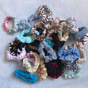 Skinny scrunchy pack, mini hair scrunchies, thin bobble mystery bundle, lucky dip, handmade, gift for her