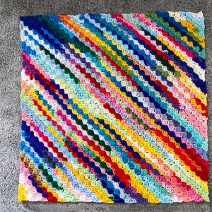 Rainbow baby blanket, pram blanket, handmade crochet, ready to ship image 5