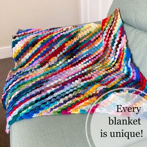 Rainbow baby blanket, pram blanket, handmade crochet, ready to ship image 6