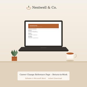 Career Change Reference Page Template (Return-to-Work) – Editable Word Document