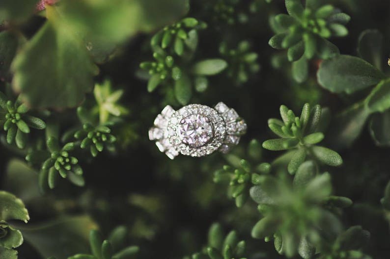 stunning 1 carat unique engagement ring Art Deco or Mid Century style/design image 2