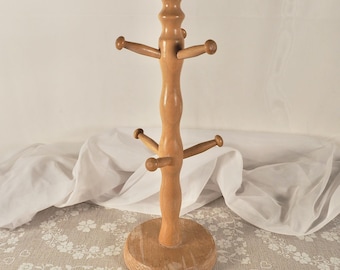 Arbre à tasses en bois vintage