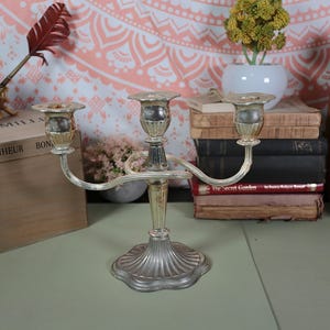 Vintage Candle Holder Silver Coloured Candelabra