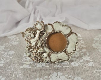 ヴィンテージ装飾天使ヘビーメタルミニフォトフレーム、ロマンチックな