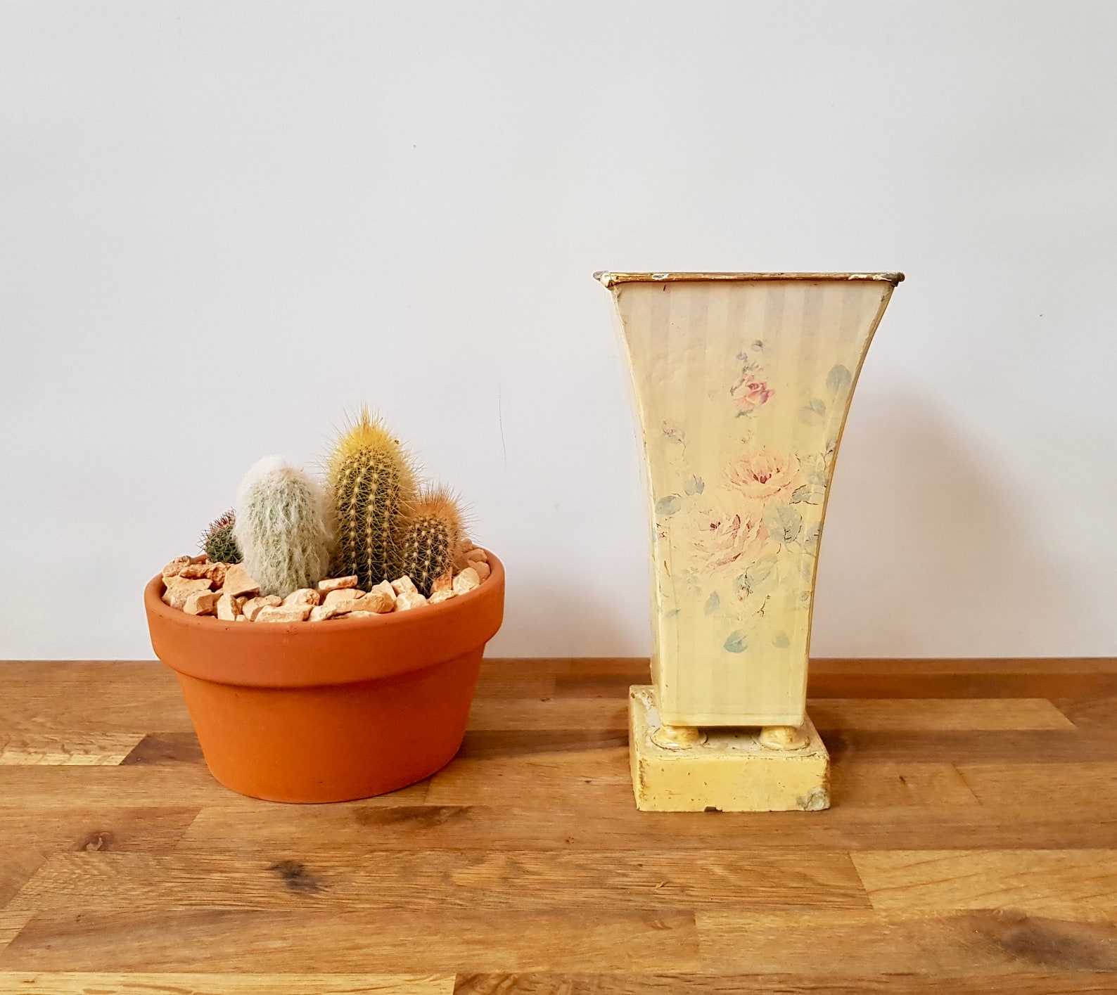 Vintage Rustic Tin Vase Old Tin Vase Old Garden Ware Boho Etsy