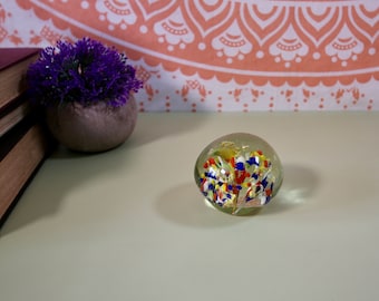 Vintage Paperweight Round Glass Paperweight