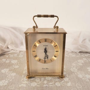 Orologio da camino vintage in ottone - Orologio da carrozza al quarzo Estyma con suoneria - Decorazione per la casa