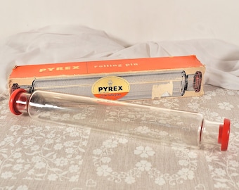 Vintage Nudelholz aus Pyrexglas