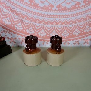 Vintage Oil and Vinegar Pourers: Ceramic Bottle Pair