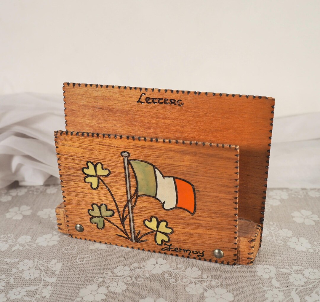 Vintage Wooden Letter Rack Stationary Storage - Etsy