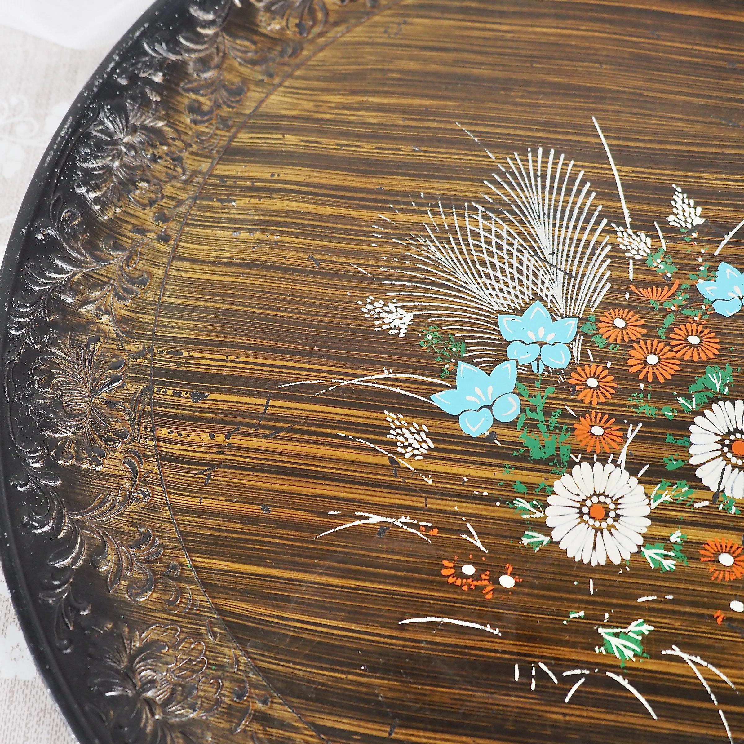 ヴィンテージの花柄サービングトレイ - Etsy 日本