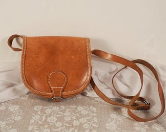Vintage Kleine Braune Lederhandtasche