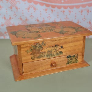 Vintage Decoupage Trinket Box with Drawer