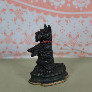 Vintage Small Cast Iron Scottie Dog Doorstop Scottish Terrier Door Wedge
