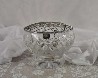 Bol de cristal Royal Brierley vintage para rosas - Pieza decorativa
