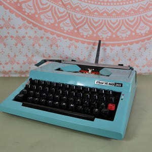 Vintage Typewriter Maritso 30 Typewriter Blue Colour