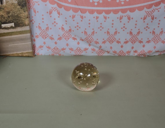 Vintage Paperweight Round Glass Paperweight
