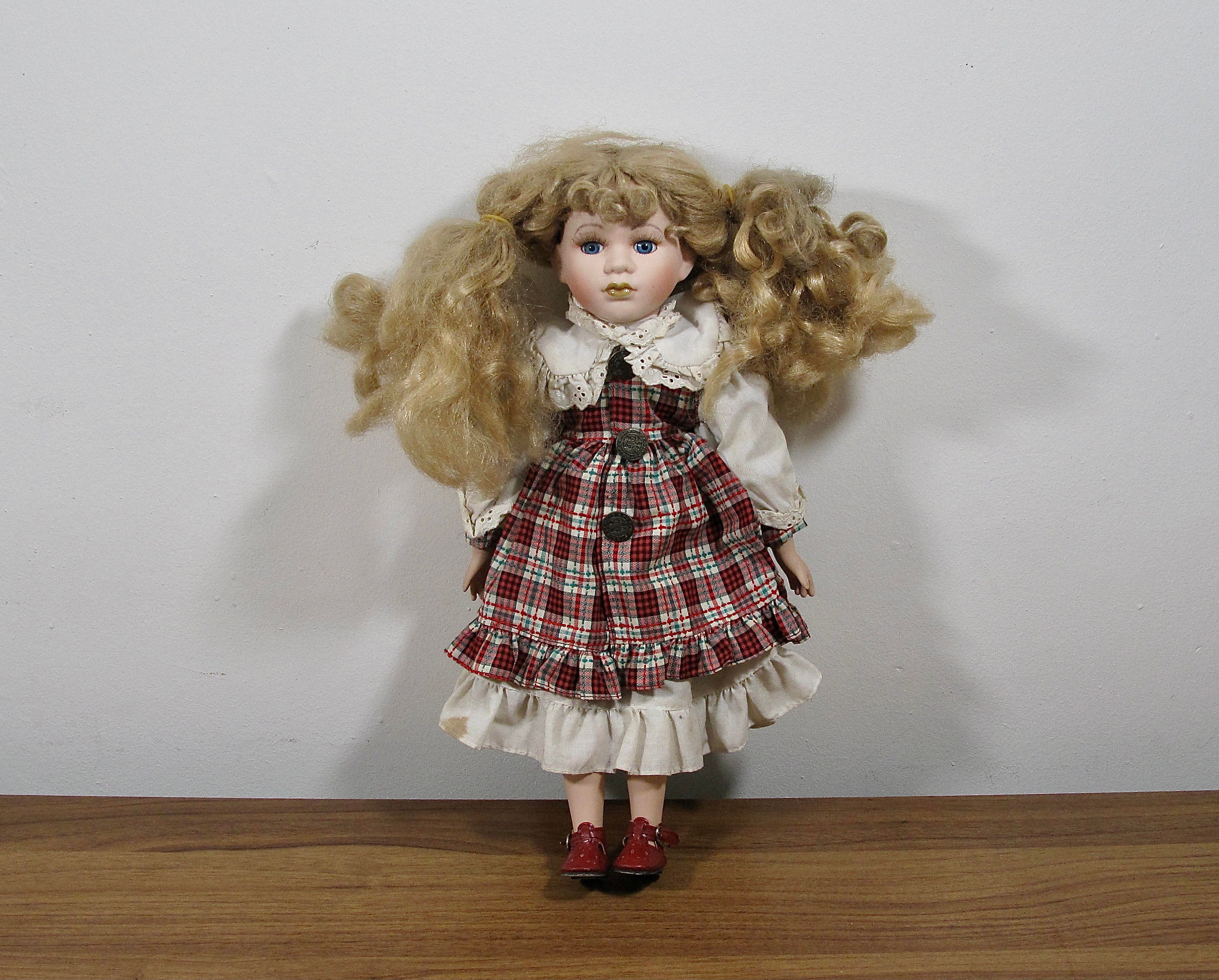 2 Porcelain Doll Miniature Old English Children Vintage Dolls Artisan Made 8.75" craibas.al.gov.br