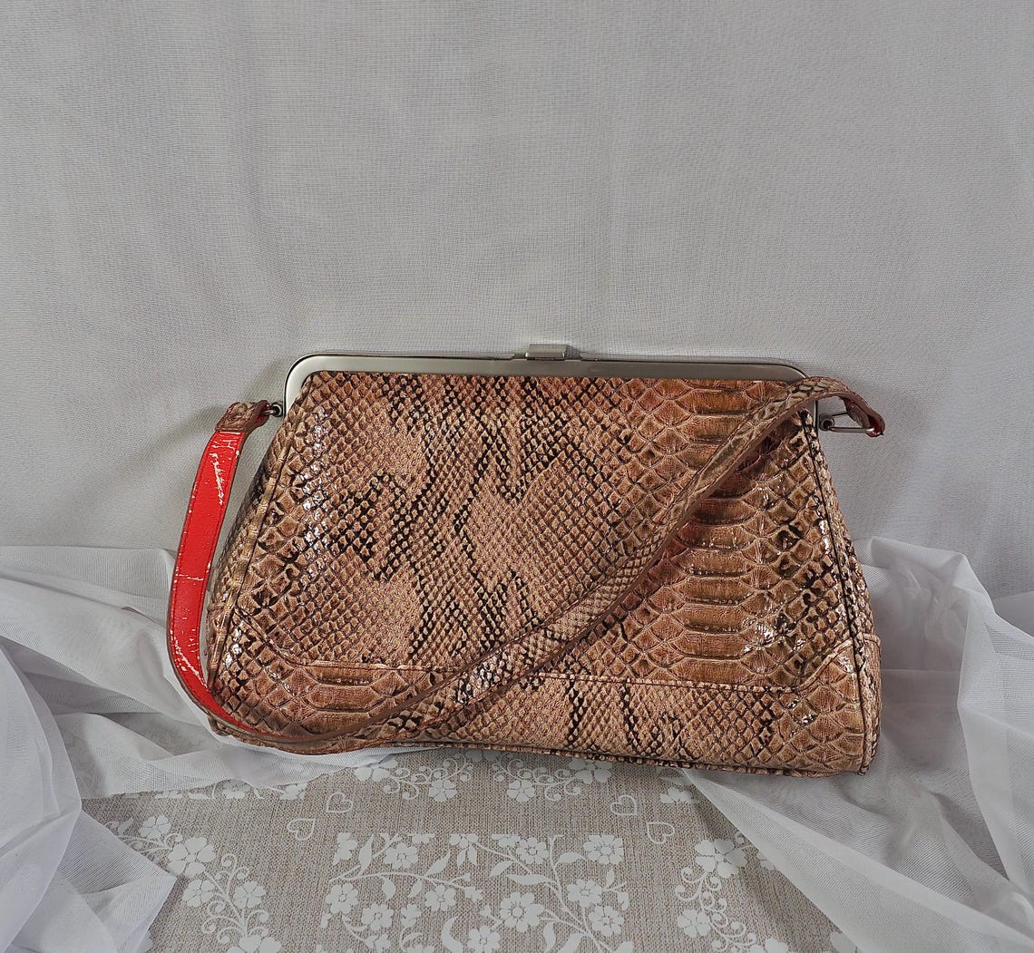 Vintage Olga Berg Faux Leather Handbag Shoulder Bag, foto 3 di 5