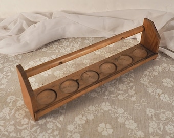 Vintage Small Rustic Wooden Spice Rack