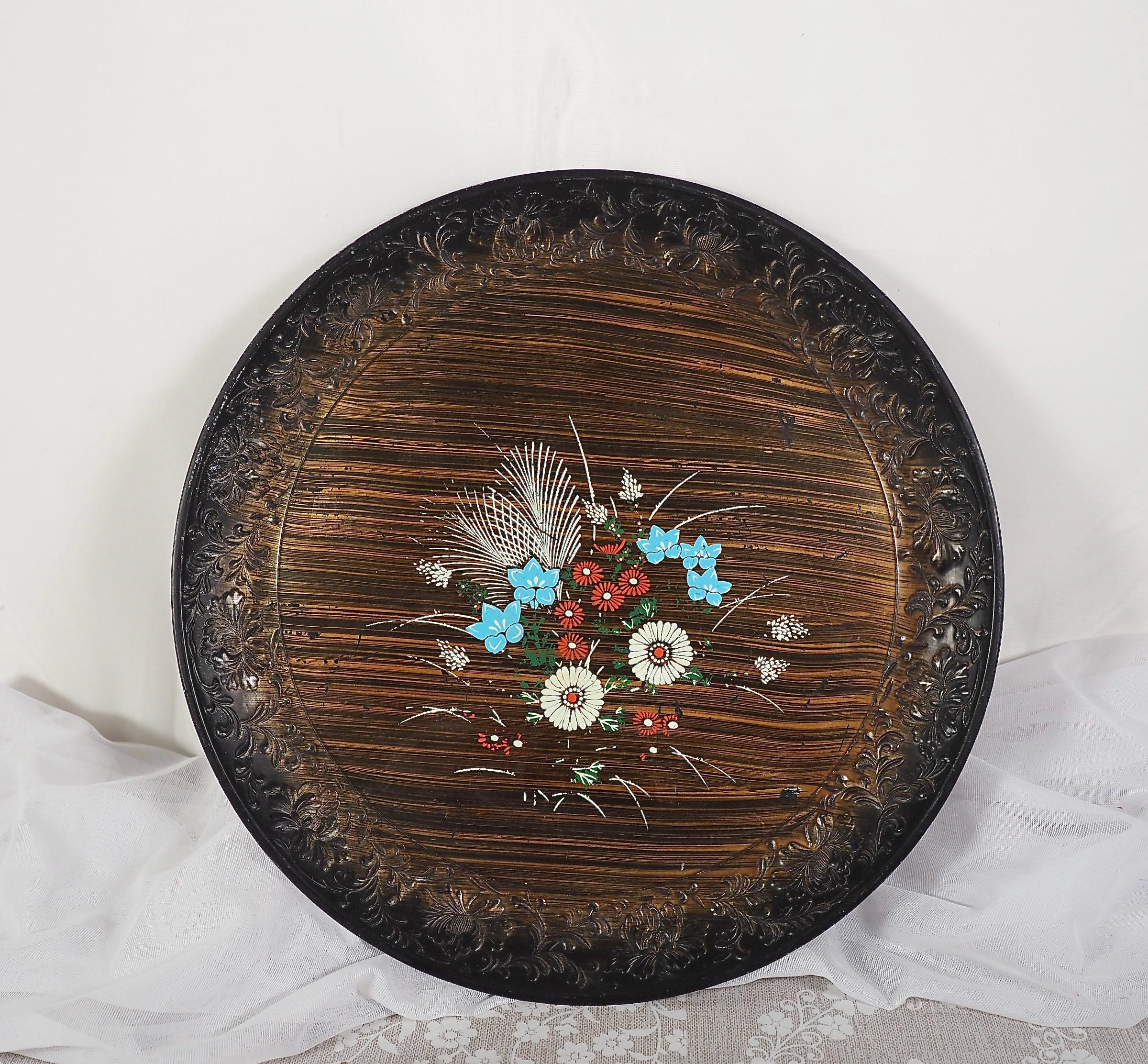 ヴィンテージの花柄サービングトレイ - Etsy 日本
