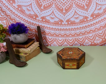 Vintage Rustic Wooden Storage Box