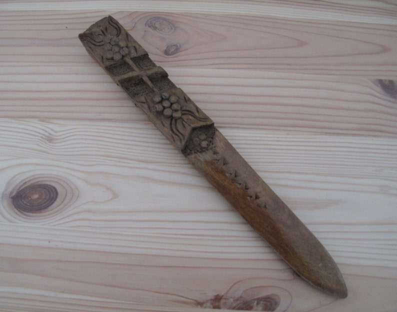 Vintage Wooden Letter Opener Boho Retro Old Letter Opener Old Etsy