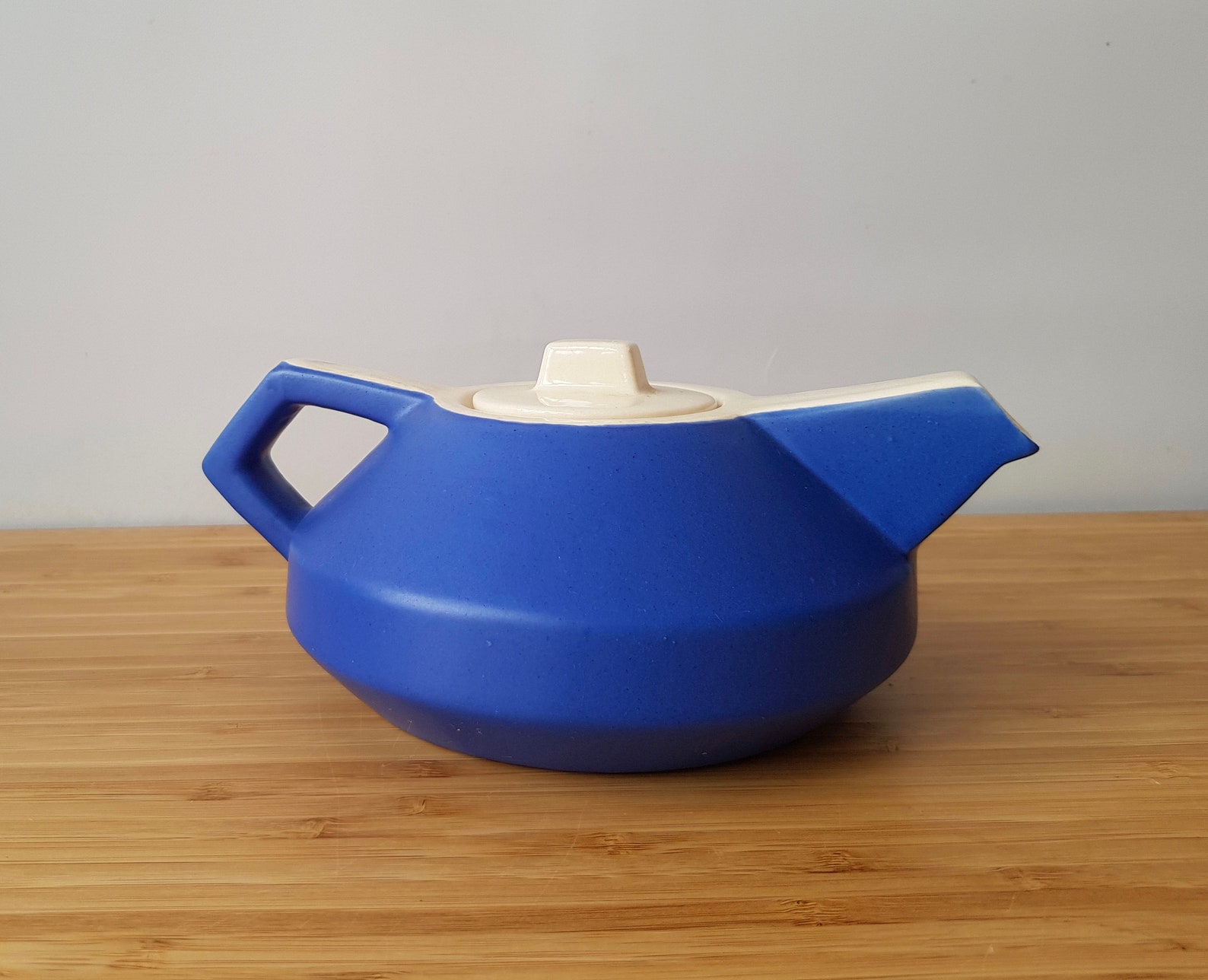 Vintage Blue and Cream Teapot Farmhouse Kitchenware Old Teapot Etsy UK