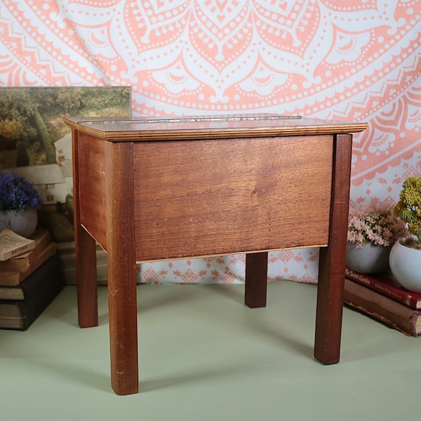 Vintage Wooden Sewing Box With Legs