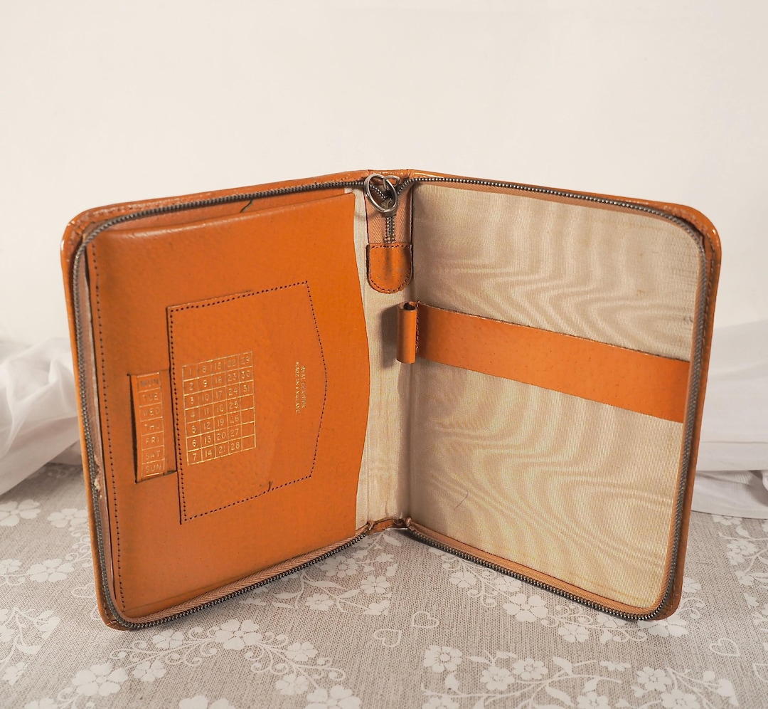 Vintage Brown Leather Writing Case - Organiser - Etsy UK