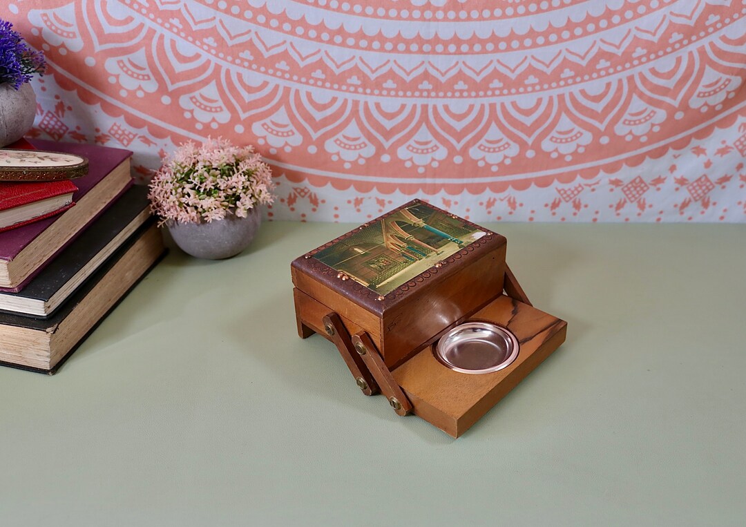 Vintage Cigarette Box Wooden Cigarette Box Concertina Cigarette Box