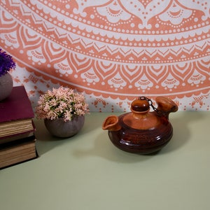 Vintage Brown Glazed Oil Pourer: Decorative Kitchenalia