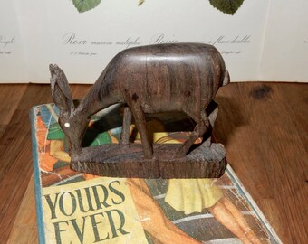 Vintage Wooden Deer Ornament, ,Retro , Boho, Collectable, Animal ornaments.