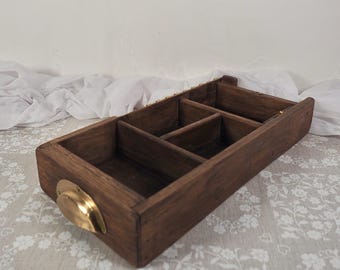 Vintage Wooden Till Drawer Brass Handle