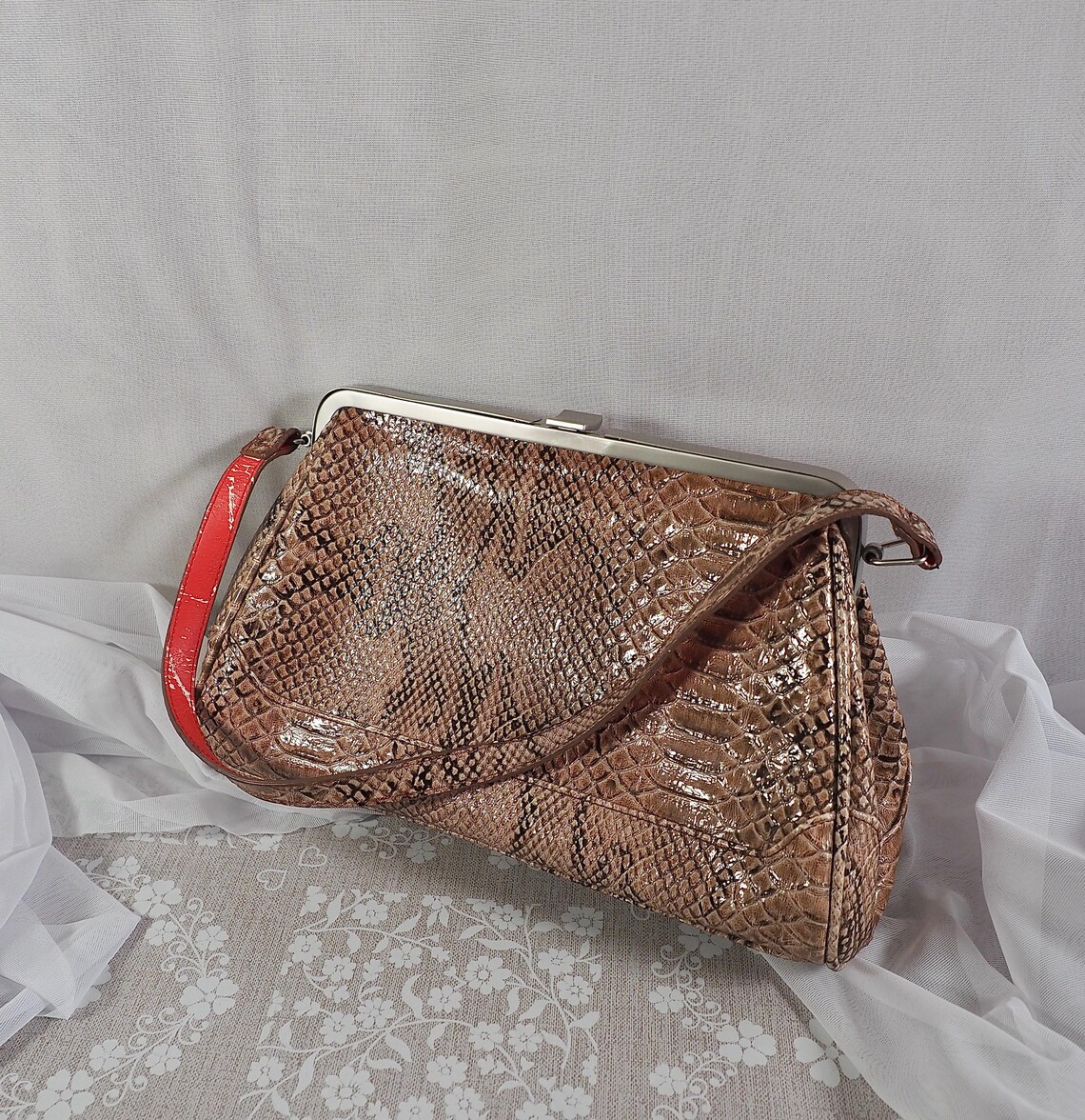 Vintage Olga Berg Faux Leather Handbag Shoulder Bag, foto 2 di 5
