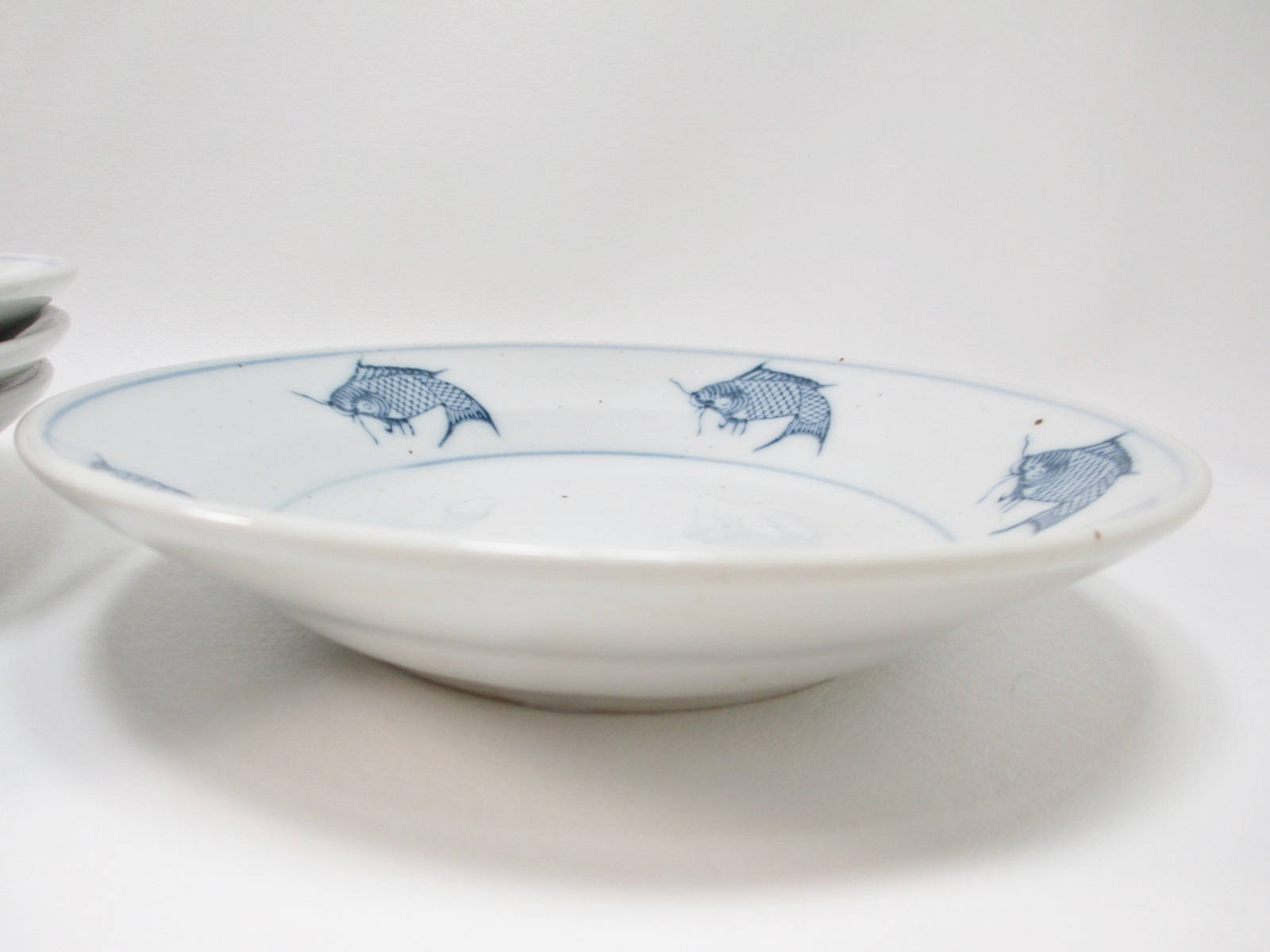 Pier 1 Imports Koi Fish Bowl Handcrafted Blue and White Asian Etsy