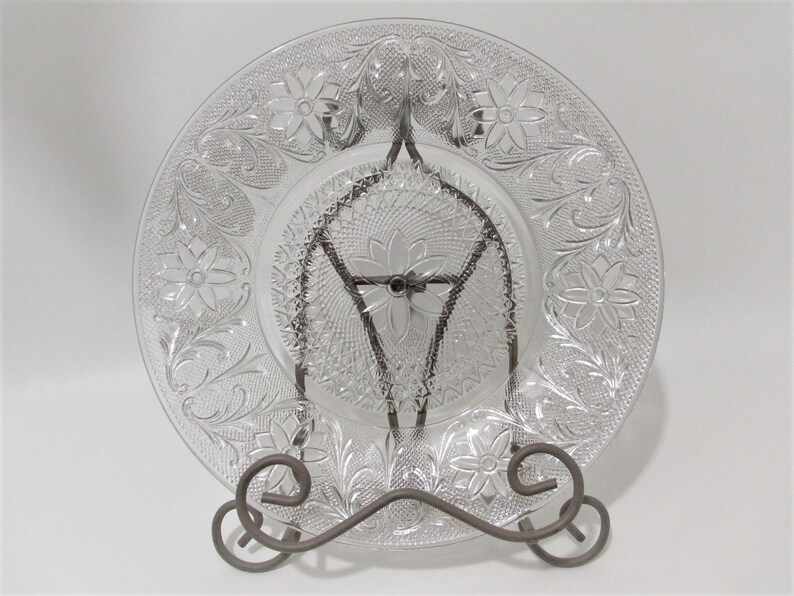 Indiana Tiara Sandwich Glass Dinner Plate Vintage Crystal Clear Pressed