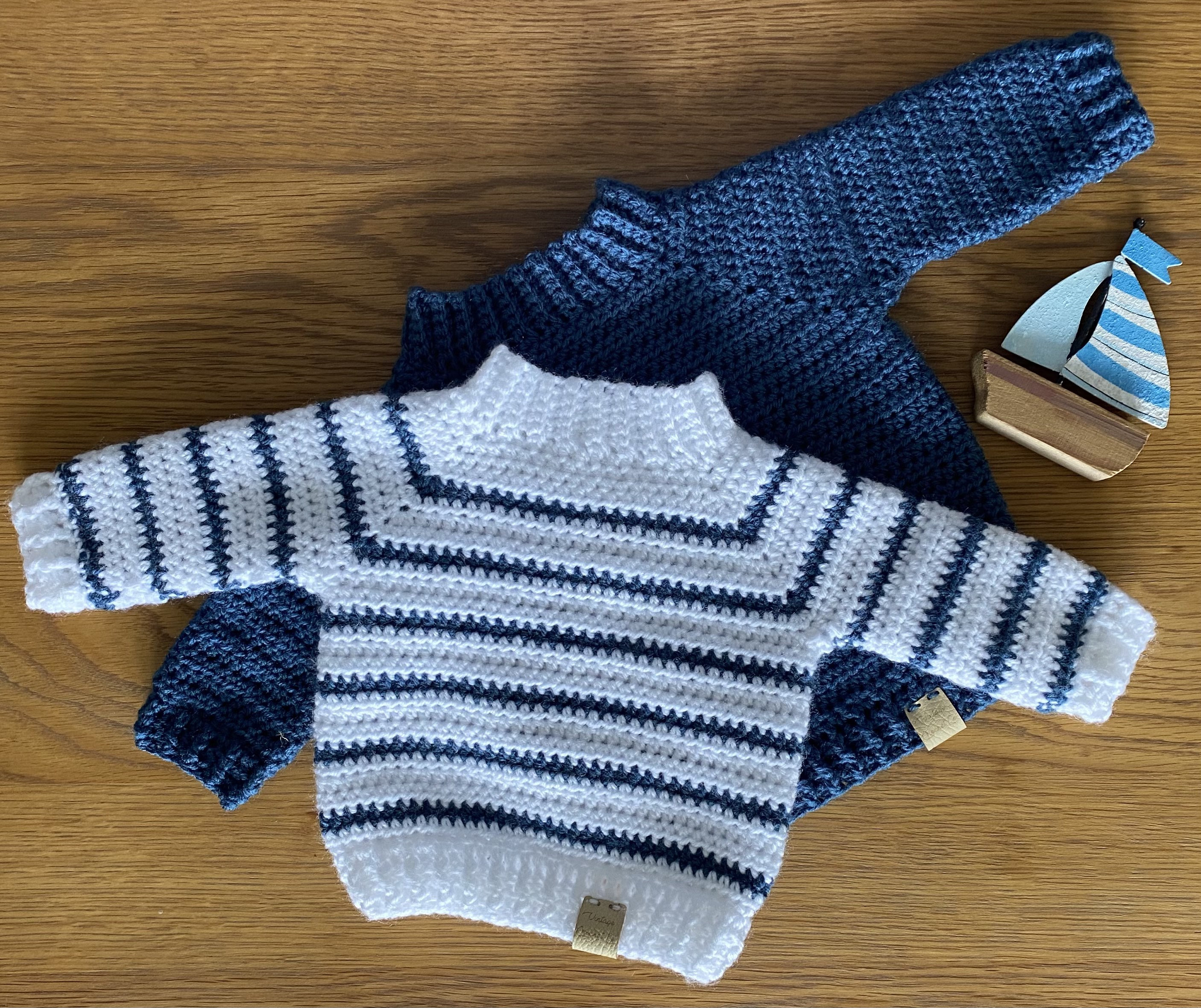 PDF Crochet Pattern - Ahoy There! Baby Sweater