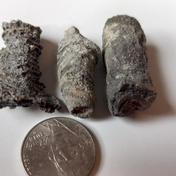 Fulgurite Frozen lightning from Utah lot of 3