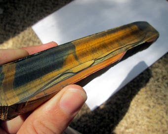 Banded Tiger Iron Slab: Polished Metaphysical Gemstone