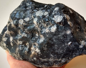 Large Snowflake Obsidian Chunk: Raw Volcanic Glass, Knapping Supply