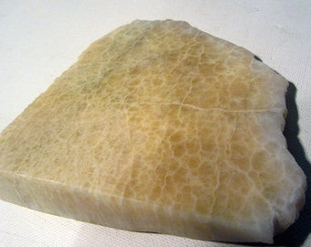 White Calcite Polished cut chunk calcium carbonate Solid Chunk Slab
