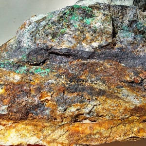 Large Mineral Specimen mix of Chalcopyrite, Specularite hematite, Malachite, limonite