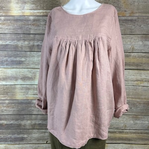 LT1813/SHADOW GRAY/100% LINEN Blouse