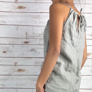 LTA 3001 / 100% LINEN Halter-Neck-Top