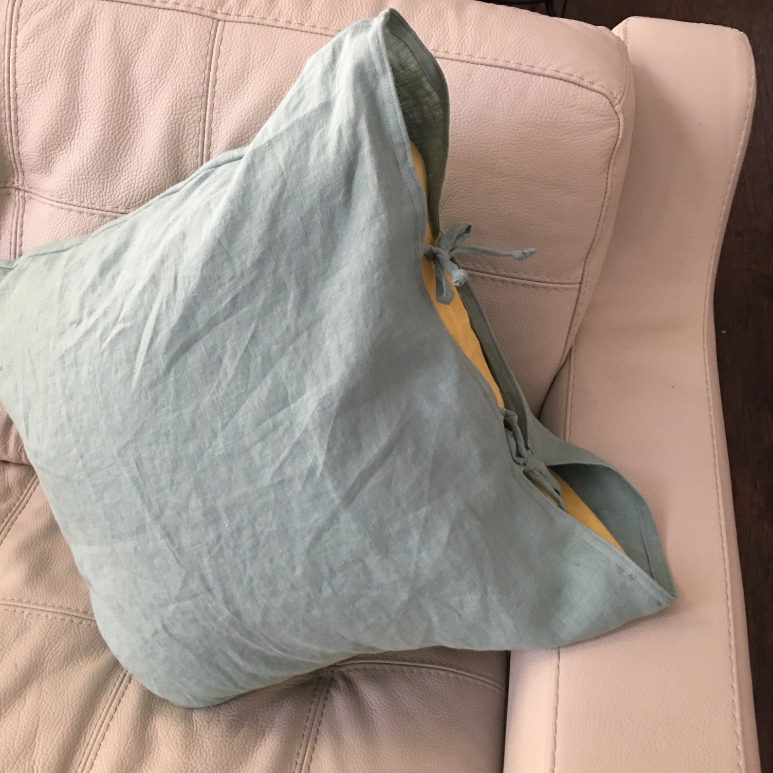 Linen Pillow Case With Ties/soft Natural Linen Pillowcase/ Etsy